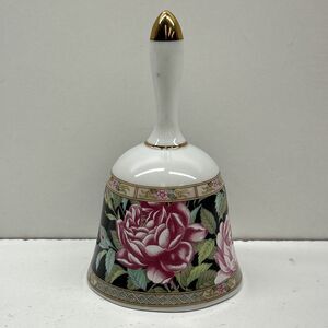 Vintage Lefton China Bell Pink Rose Gold Trim Japan 1989